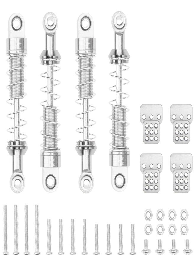 Vgoohobby Metal Shock Absorber Damper Suspension with Extender Seat Mount Compatible with 1/12 MN D90 D91 D96 D99 D99S MN90 MN99S WPL C14 C24 C34 1/16 RC Crawler Car (Silver) - Image 2